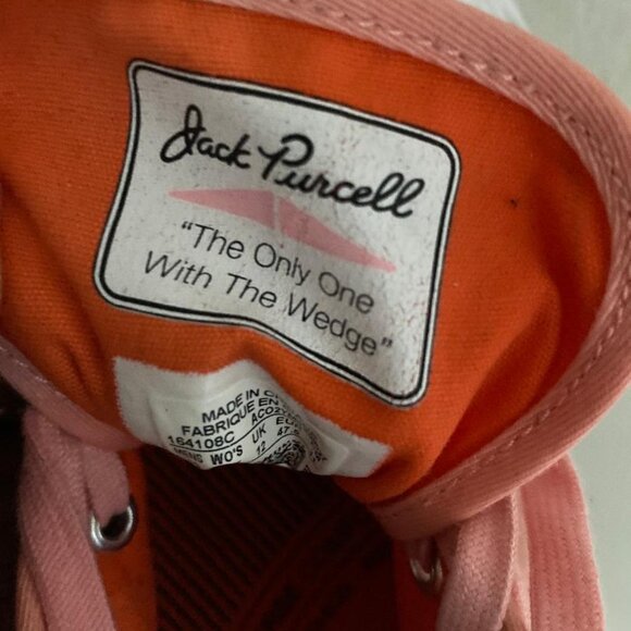 Converse Jack Purcell Sneakers Men's 13 Women's 14.5 Pink Canvas Low Top Lace Up - Picture 6 of 8
